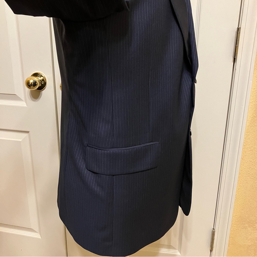 DANIEL CREMIEUX Blazer SUIT JACKET Loro Piana BLUE Pinstripe - Sz 40 R Excellent - Picture 8 of 14